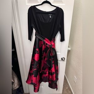 Black and red dress evening dress